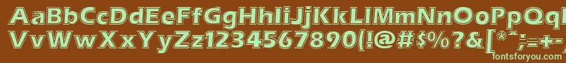 EstherRegular Font – Green Fonts on Brown Background