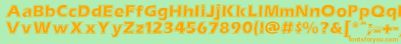 EstherRegular Font – Orange Fonts on Green Background