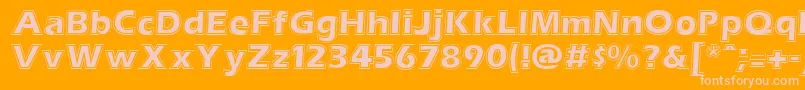 EstherRegular-Schriftart – Rosa Schriften auf orangefarbenem Hintergrund