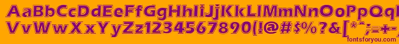 EstherRegular-Schriftart – Violette Schriften auf orangefarbenem Hintergrund