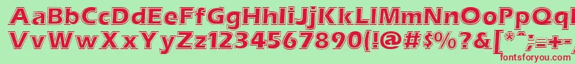 EstherRegular Font – Red Fonts on Green Background