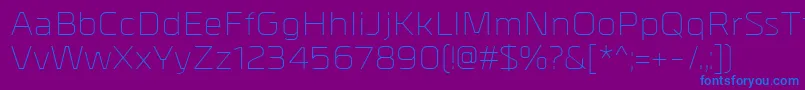 MetralLight Font – Blue Fonts on Purple Background