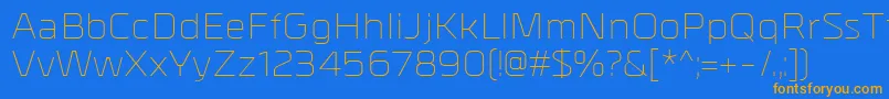 MetralLight Font – Orange Fonts on Blue Background