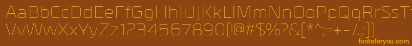 MetralLight Font – Orange Fonts on Brown Background