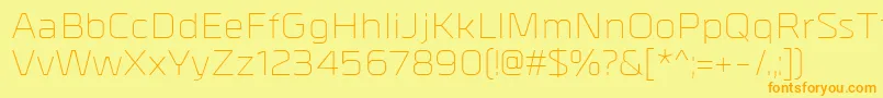 MetralLight Font – Orange Fonts on Yellow Background