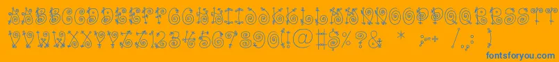 FunnycBold Font – Blue Fonts on Orange Background