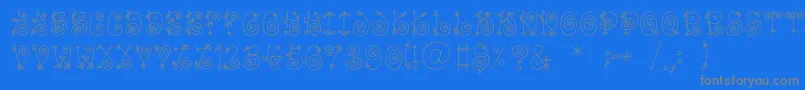 FunnycBold-Schriftart – Graue Schriften auf blauem Hintergrund