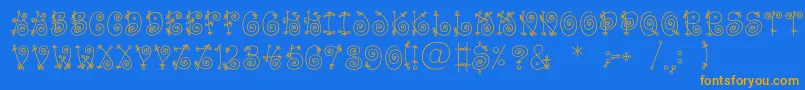 FunnycBold Font – Orange Fonts on Blue Background