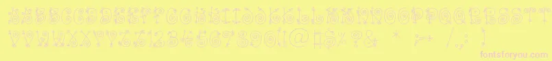 FunnycBold Font – Pink Fonts on Yellow Background