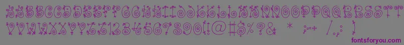 FunnycBold-Schriftart – Violette Schriften auf grauem Hintergrund