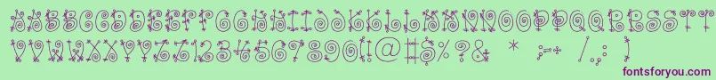 FunnycBold Font – Purple Fonts on Green Background