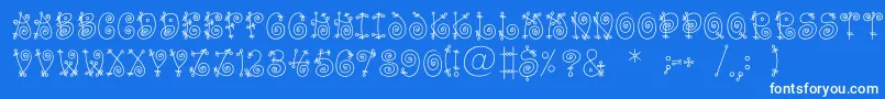 FunnycBold Font – White Fonts on Blue Background