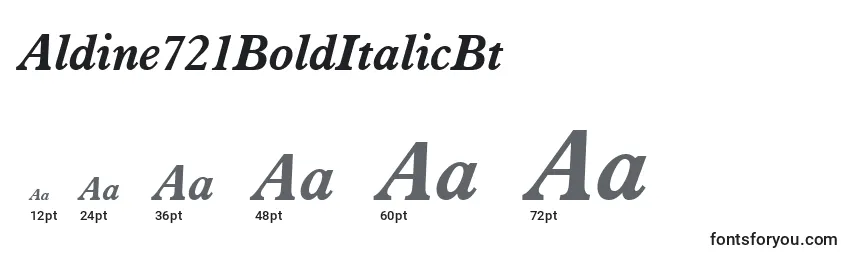 Aldine721BoldItalicBt-fontin koot