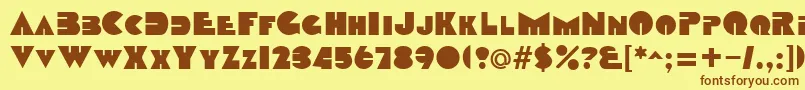 DatcothequeRegular Font – Brown Fonts on Yellow Background