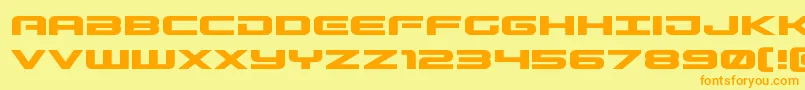 Fonte Gunshipexpand – fontes laranjas em um fundo amarelo