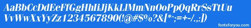 SimeizcBolditalic Font – White Fonts on Blue Background