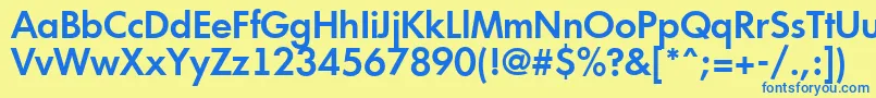 Futur14 Font – Blue Fonts on Yellow Background