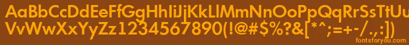 Futur14 Font – Orange Fonts on Brown Background