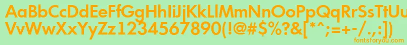 Futur14 Font – Orange Fonts on Green Background