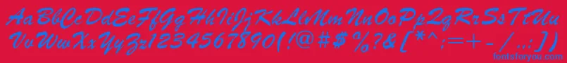 Parsek1 Font – Blue Fonts on Red Background