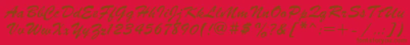 Parsek1 Font – Brown Fonts on Red Background