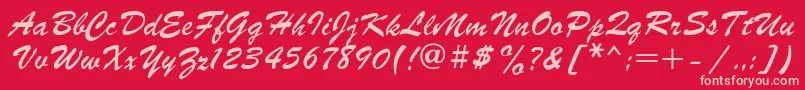 Parsek1 Font – Pink Fonts on Red Background