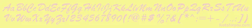 Parsek1 Font – Pink Fonts on Yellow Background