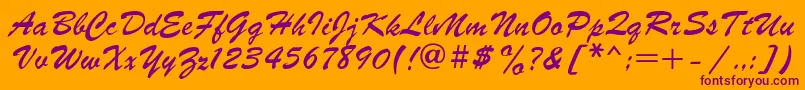 Parsek1 Font – Purple Fonts on Orange Background