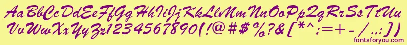 Parsek1 Font – Purple Fonts on Yellow Background