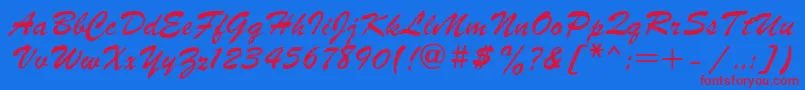 Parsek1 Font – Red Fonts on Blue Background