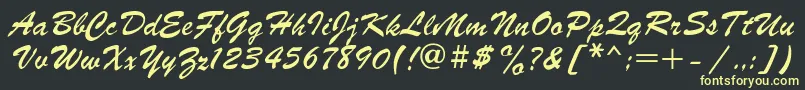 フォントParsek1 – 黒い背景に黄色の文字