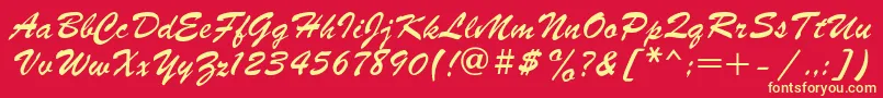 Parsek1 Font – Yellow Fonts on Red Background