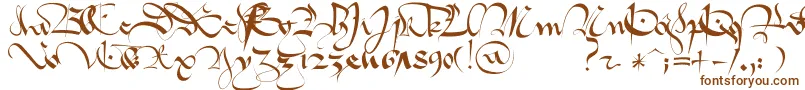 Шрифт 1413GothiqueCursive – коричневые шрифты на белом фоне