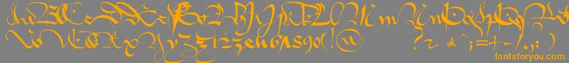 1413GothiqueCursive Font – Orange Fonts on Gray Background