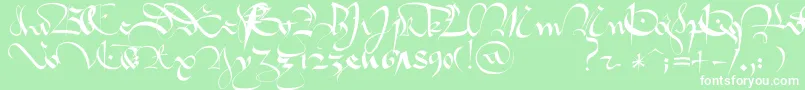 1413GothiqueCursive Font – White Fonts on Green Background