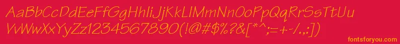 Technici Font – Orange Fonts on Red Background