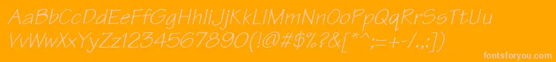Technici Font – Pink Fonts on Orange Background