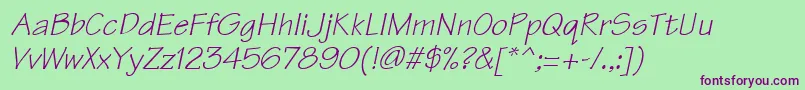 Technici Font – Purple Fonts on Green Background