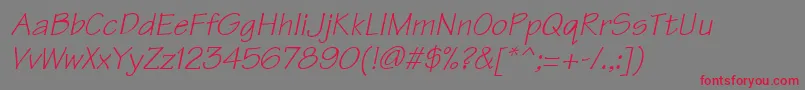 Technici Font – Red Fonts on Gray Background