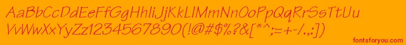Technici Font – Red Fonts on Orange Background