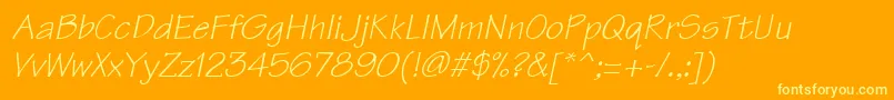 Technici Font – Yellow Fonts on Orange Background