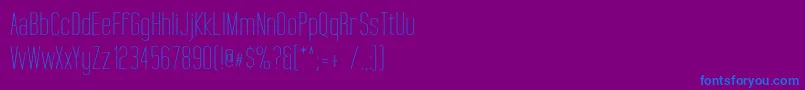 TallFilmsExpanded-Schriftart – Blaue Schriften auf violettem Hintergrund