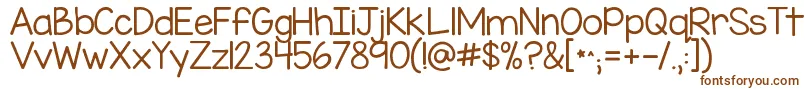 Kgmissspeechyipa-Schriftart – Braune Schriften auf weißem Hintergrund