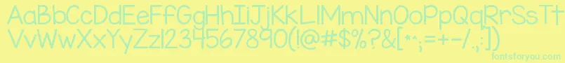 Kgmissspeechyipa Font – Green Fonts on Yellow Background