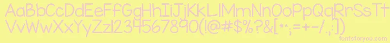 フォントKgmissspeechyipa – ピンクのフォント、黄色の背景