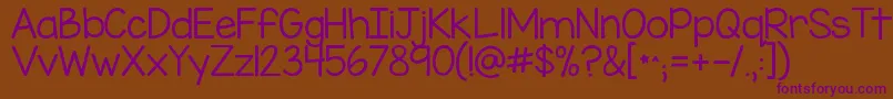 Kgmissspeechyipa Font – Purple Fonts on Brown Background