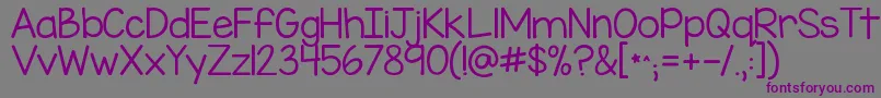 Kgmissspeechyipa-fontti – violetit fontit harmaalla taustalla