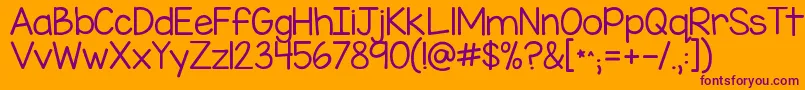 フォントKgmissspeechyipa – オレンジの背景に紫のフォント