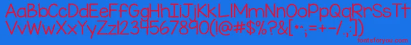 Kgmissspeechyipa Font – Red Fonts on Blue Background