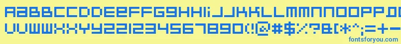 Bitdust2 Font – Blue Fonts on Yellow Background